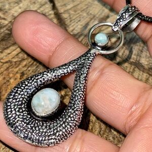 Lightweight Larimar Atlantis Crystal Pendant 2 1/2”